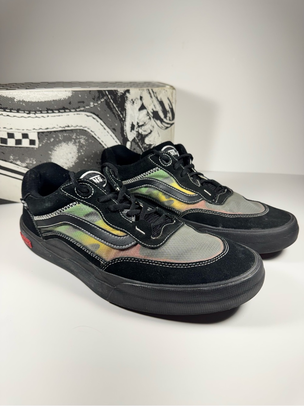 Vans Wayvee Tyson Peterson Black Multi Retro Mesh Suede Skate Sneakers Men’s 13